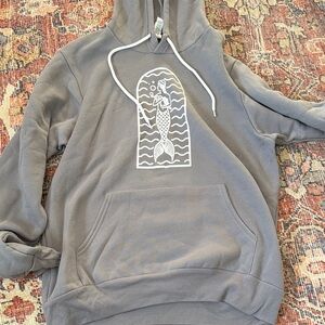 Bella Canvas Gray Hoodie with Mermaid Design, Sea Weed Co.